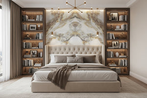 Awesome Eagle Formation Butterflied Marble Wallpaper Mural, Custom Sizes Available