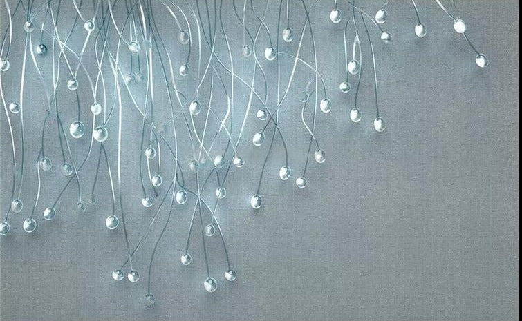 Alluring Glass Beads Wallpaper Mural, Custom Sizes Available