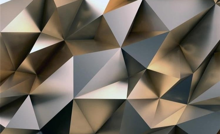 Golden Geometric Wallpaper Mural, Custom Sizes Available