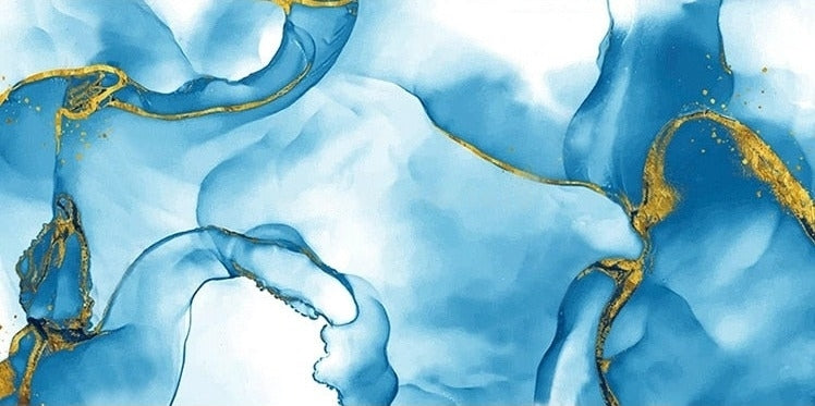Abstract Blue and Gold Background Wallpaper Mural, Custom Sizes Available