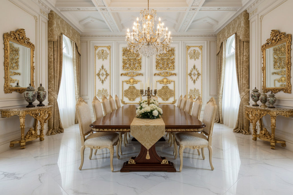 Gold Embellished Wall Panels Wallpaper Mural, Custom Sizes Available