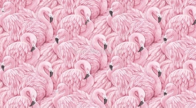 Pink Flamingo Wallpaper Mural, Custom Sizes Available