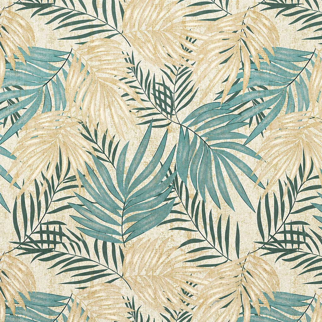Lovely Palm Fronds Wallpaper Mural, Custom Sizes Available