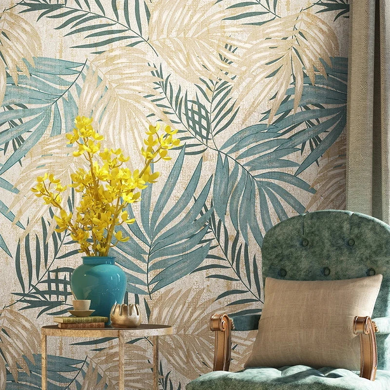 Lovely Palm Fronds Wallpaper Mural, Custom Sizes Available