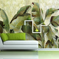 Tropical Banana Leaf Wallpaper Mural, Custom Sizes Available