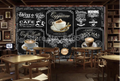 Retro Coffee Shop Design Wall Mural, Custom Sizes Available, Free shipping