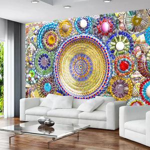 Beautiful Mosaic Design Wallpaper Mural, Custom Sizes Available