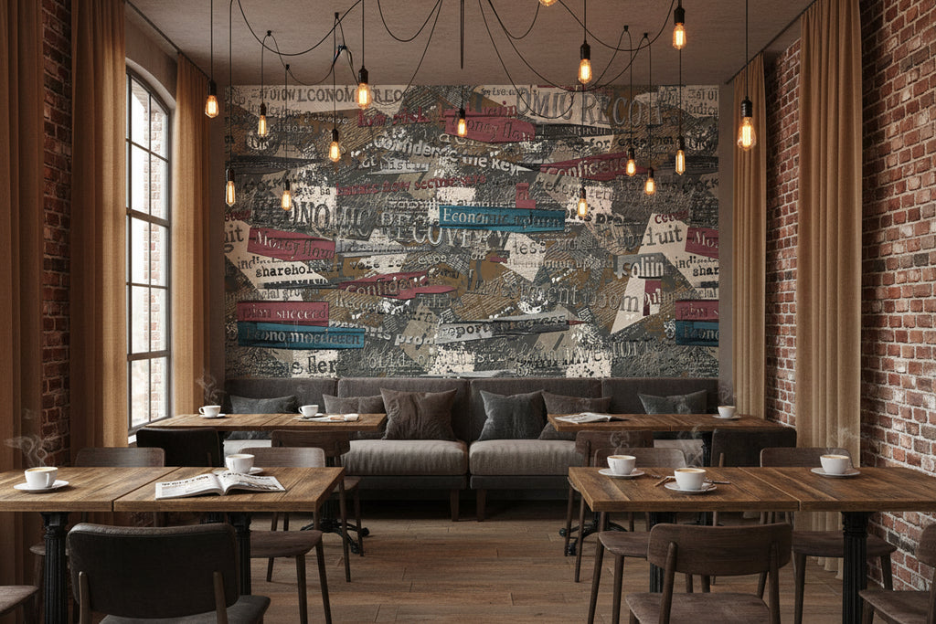 Nostalgic Retro Wall Graffiti Wallpaper Mural, Custom Sizes Available