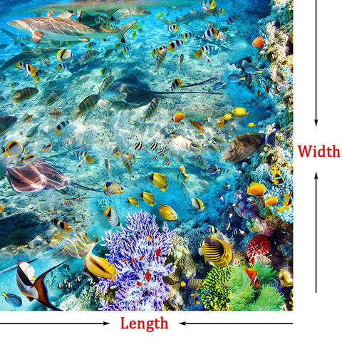Image of Stunning Ocean Reef Floor Mural, Custom Sizes Available