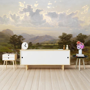 Exquisite Landscape Painting Wallpaper Mural, Custom Sizes Available