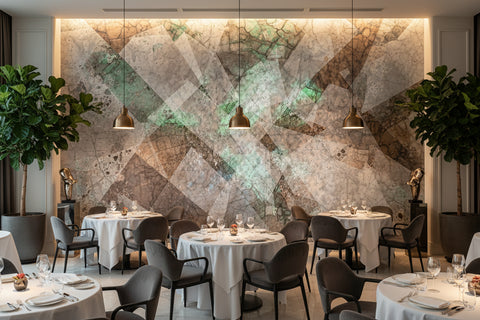 Image of Abstract Shapes and Lines Geometric Wallpaper Mural, Custom Sizes Available