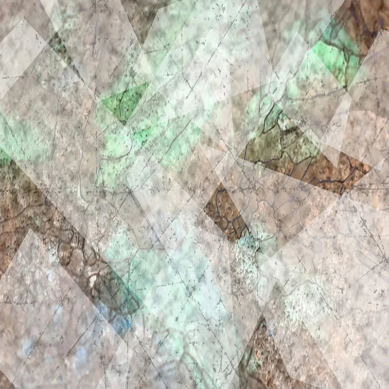 Abstract Shapes and Lines Geometric Wallpaper Mural, Custom Sizes Available