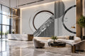 Abstract Black, Grey, White Background Geometric Shapes Wallpaper Mural, Custom Sizes Available