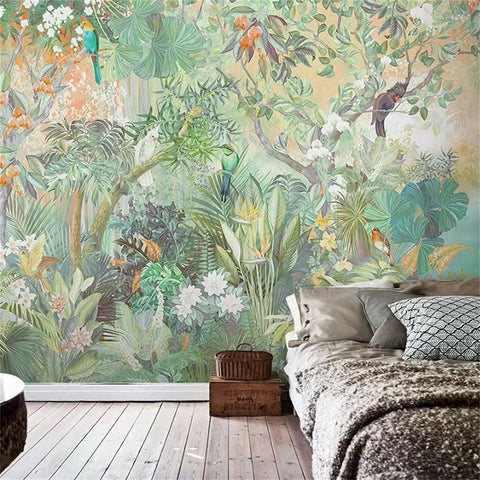 Image of Exquisite Tropical Rainforest Wallpaper Murals, Seven Depictions, Custom Sizes Available