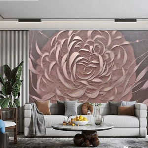 Abstract Mauve/Gray Blossom Wallpaper Mural, Custom Sizes Available