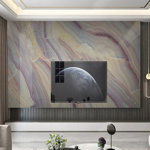 Image of Awesome Purple/Tan/Blue Veined Marble Wallpaper Mural, Custom Sizes Available
