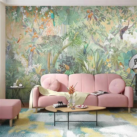 Image of Exquisite Tropical Rainforest Wallpaper Murals, Seven Depictions, Custom Sizes Available