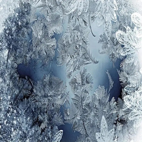 Image of Enchanting Ice Crystals On Blue Background Wallpaper Mural, Custom Sizes Available