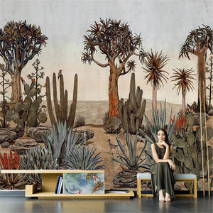 Nine Fabulous Cactus and Succulent Wallpaper Murals, Custom Sizes Available