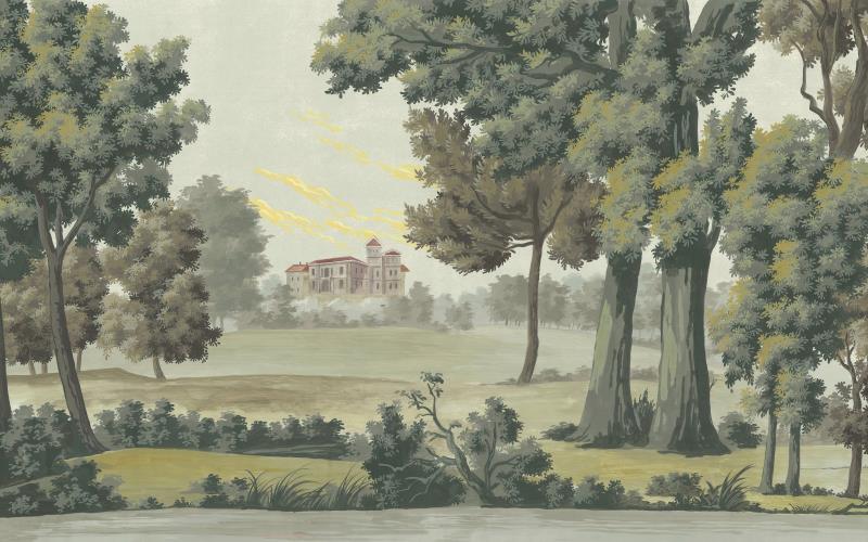 Beautiful European Pastoral Wallpaper Mural, Custom Sizes Available