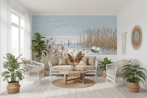 Image of Calming Sea Grass Wallpaper Murals, Custom Sizes Available