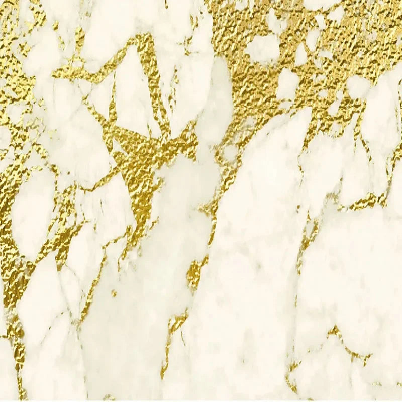 Heavily Gold-Veined White Marble Wallpaper Mural, Custom Sizes Available