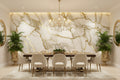 Heavily Gold-Veined White Marble Wallpaper Mural, Custom Sizes Available