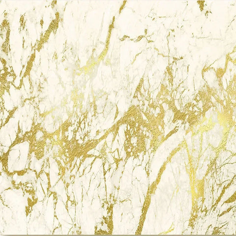 Image of Heavily Gold-Veined White Marble Wallpaper Mural, Custom Sizes Available