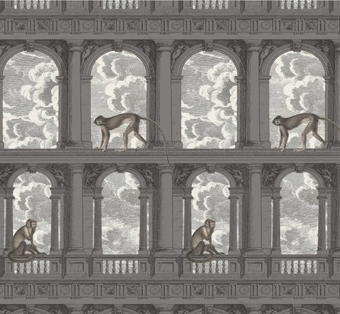 Image of Monkeys Mural Wallpaper, Two Colors Available, Custom Sizes Available