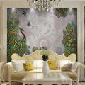 Awesome Stylised Colorful Peacock Wallpaper Mural, Custom Sizes Available