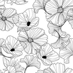 Vintage Floral Pattern Wallpaper Mural, Custom Sizes Available