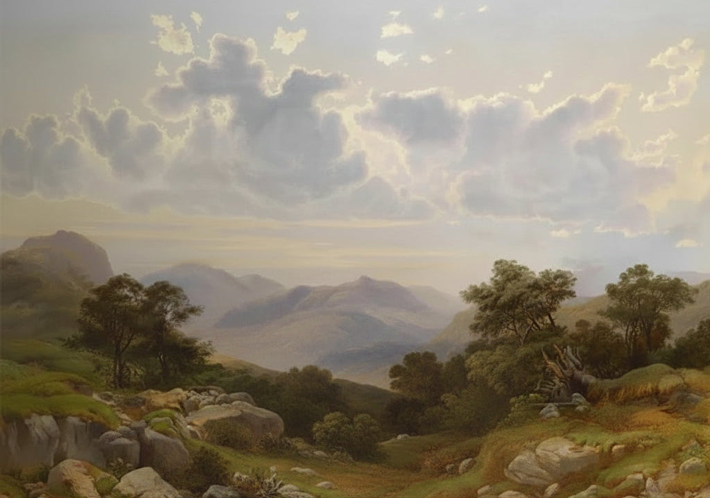 Exquisite Landscape Painting Wallpaper Mural, Custom Sizes Available