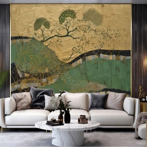 Abstract Hills and Trees  Landscape Wallpaper Mural, Custom Sizes Available