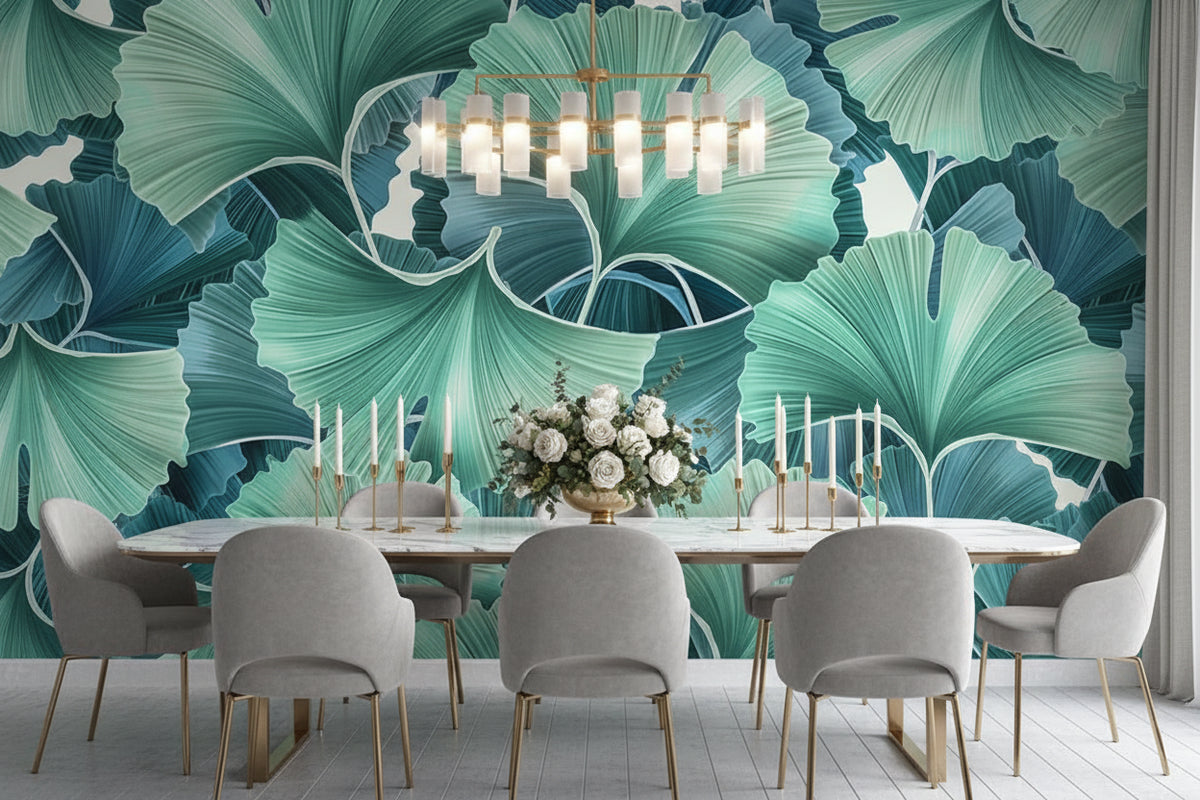 Beautiful Gingko Leaves Background Wallpaper Mural, Custom Sizes Available
