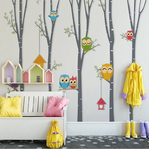 Image of Adorable Owls Children's Room Wallpaper Mural, Custom Sizes Available