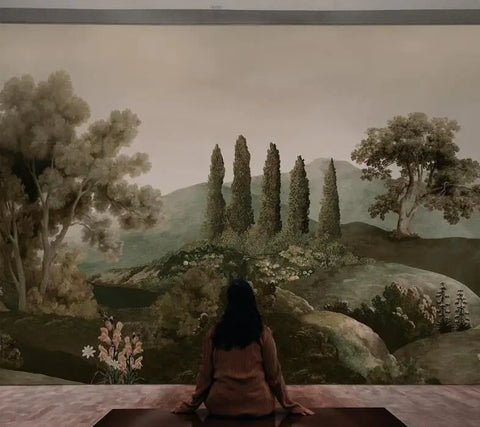 Image of Luxury Classic Landscape Wallpaper Mural, Custom Sizes Available