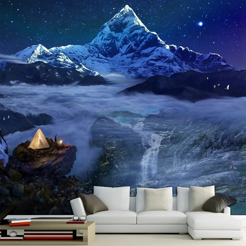 Mt. Everest At Night Wallpaper Mural, Custom Sizes Available