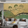 Abstract Hills and Trees  Landscape Wallpaper Mural, Custom Sizes Available
