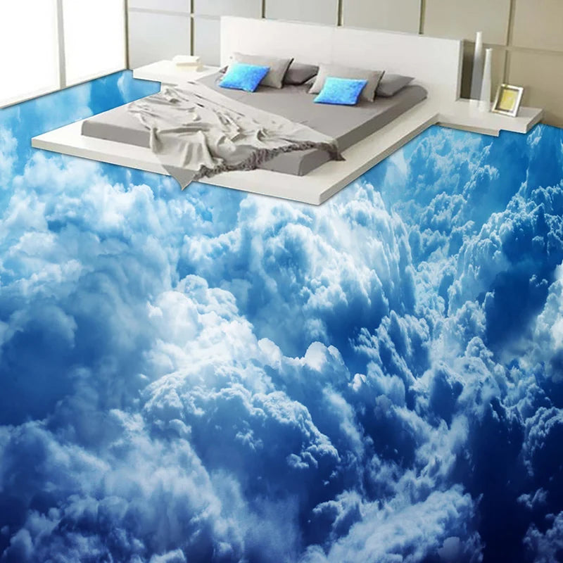 Incredible Billowing Clouds Floor Mural. Custom Sizes Available