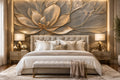 Beautiful Abstract Painted Relief Magnolia Blossom Wallpaper Mural, Custom Sizes Available