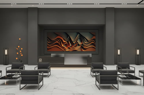 3D Modern Abstract Burnt Orange Wave Wallpaper Mural, Custom Sizes Available