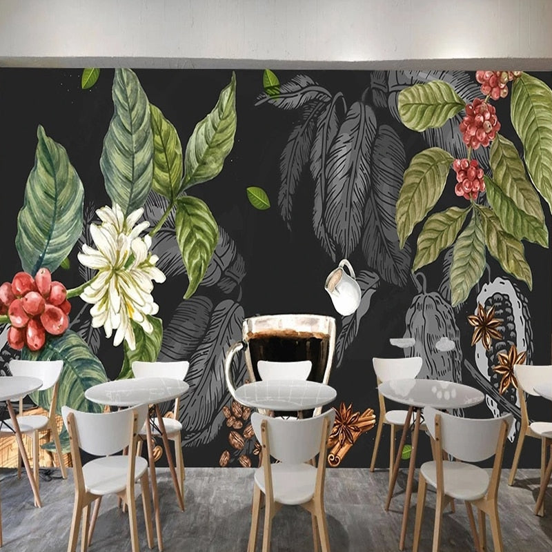 Awesome Coffee Shop Background Wallpaper Mural, Custom Sizes Available