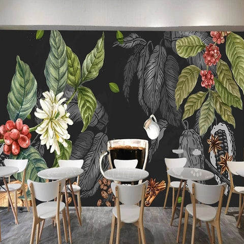 Image of Awesome Coffee Shop Background Wallpaper Mural, Custom Sizes Available