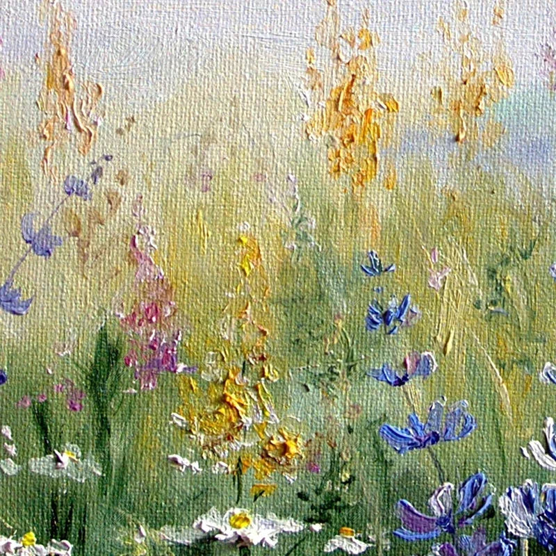 Alluring Wildflower Meadow Wallpaper Mural, Custom Sizes Available