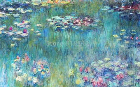 Image of Mesmerizing Impressionist Water Lilies Wallpaper Mural, Custom Sizes Available