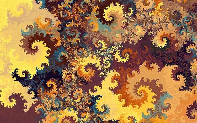 Awesome Geometric Fractal Design Wallpaper Mural, Custom Sizes Available