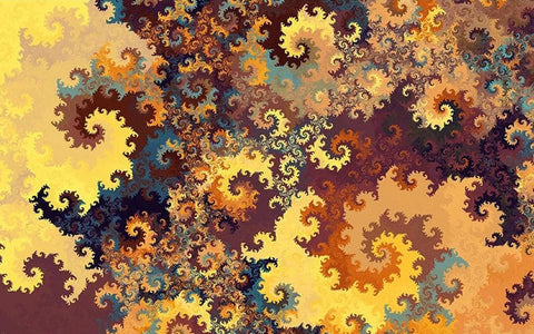 Image of Awesome Geometric Fractal Design Wallpaper Mural, Custom Sizes Available