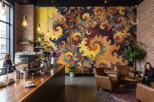 Awesome Geometric Fractal Design Wallpaper Mural, Custom Sizes Available