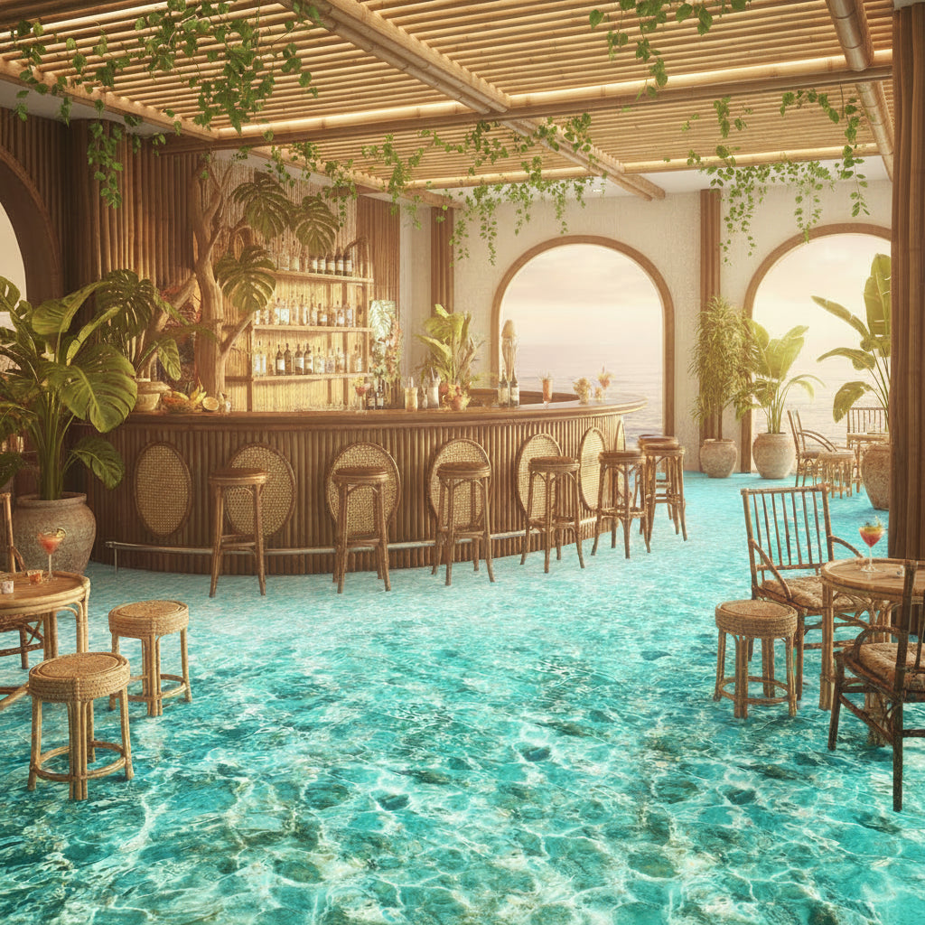 Shallow Water Ocean Floor Mural, Custom Sizes Available