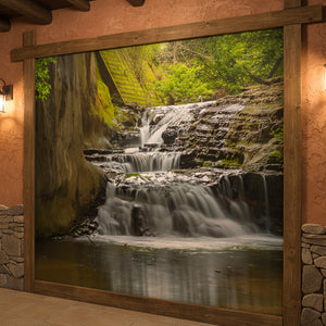 Alluring Stream Through A Cave Wallpaper Mural, Custom Sizes Available